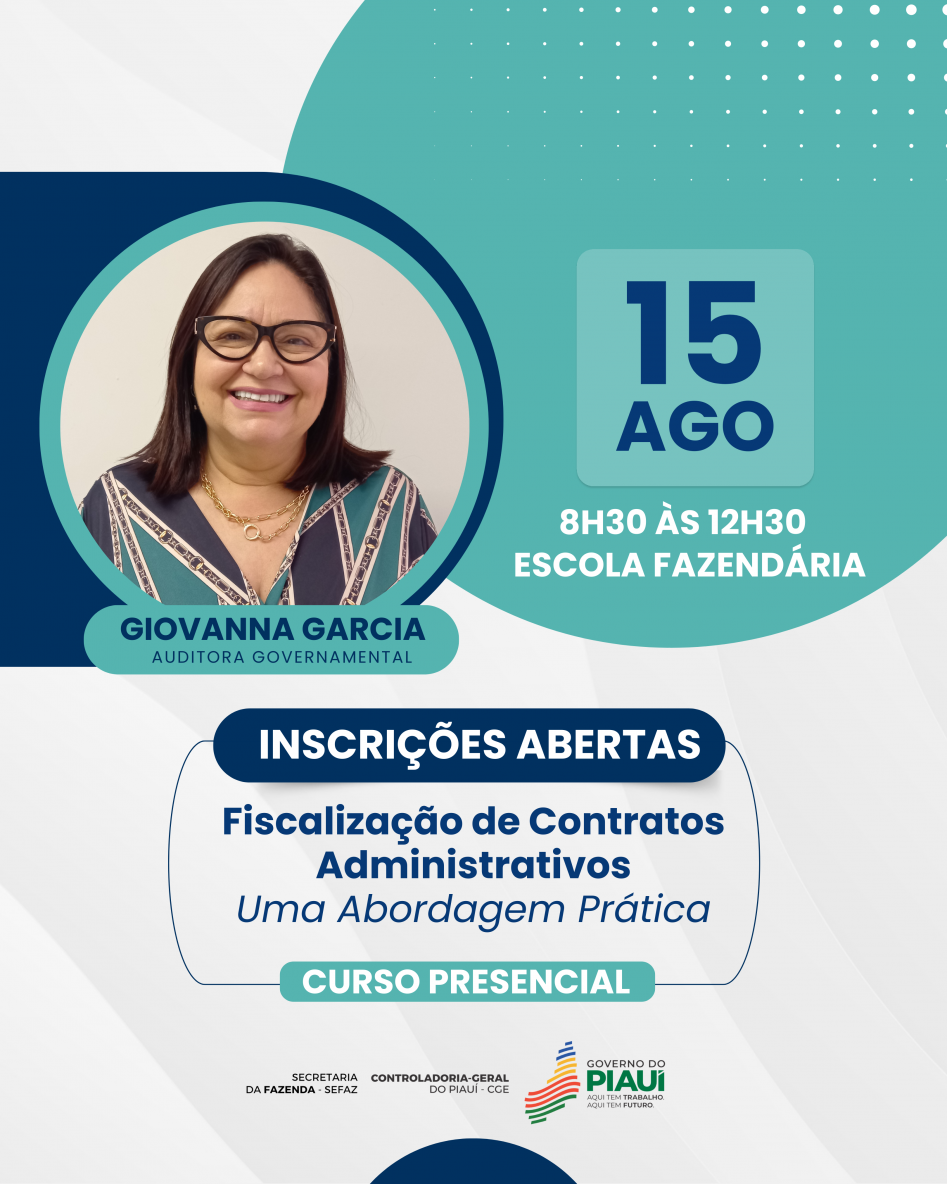 Inscri Es Abertas Para O Curso De Fiscaliza O De Contratos