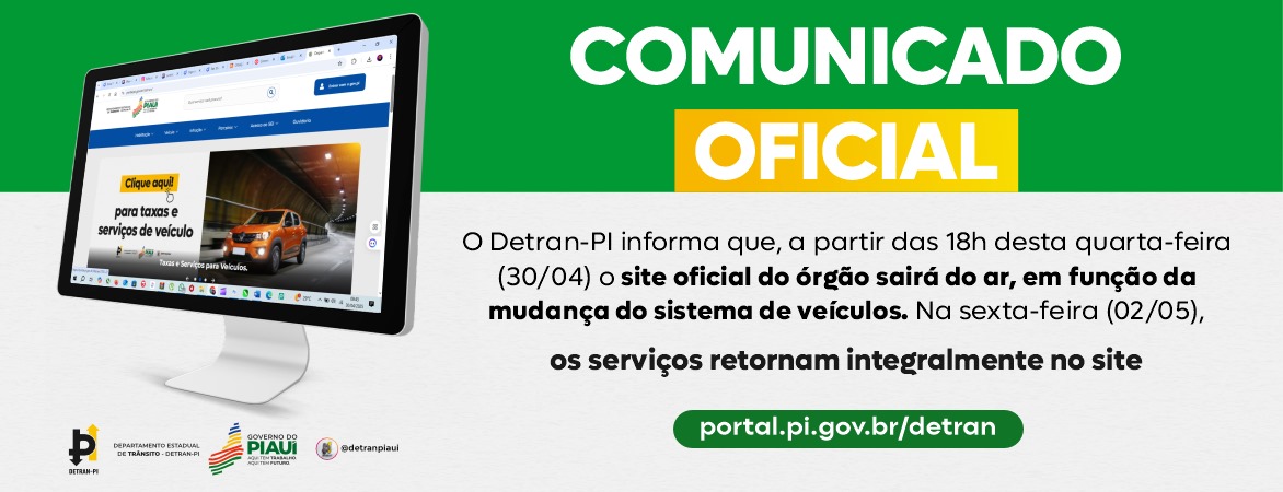 Comunicado Oficial - Detran/PI