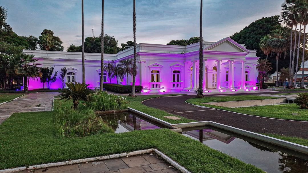 Palácio de Karnak recebe iluminação roxa em apoio à Campanha Janeiro ...